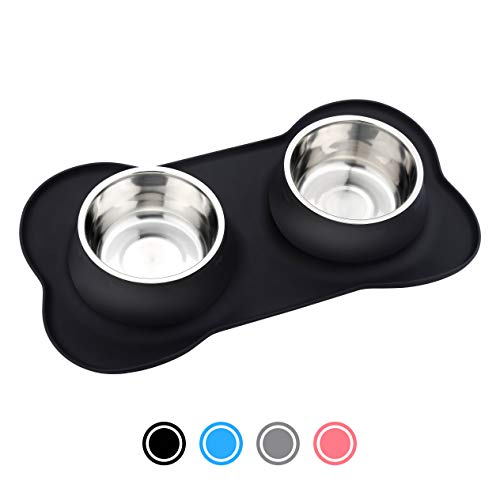 URPOWER Stainless Steel No Spill Dog Bowls