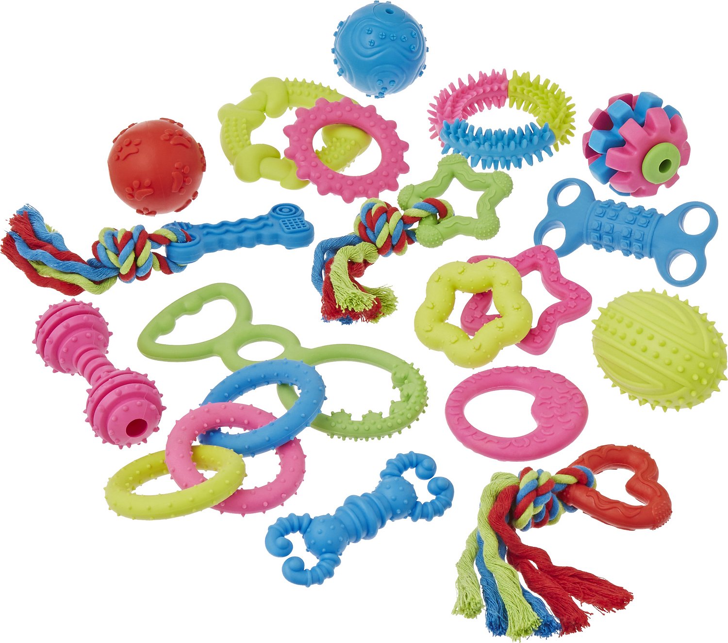 Frisco Puppy TPR and Rope Bundle Dog Toy, 27-Pack